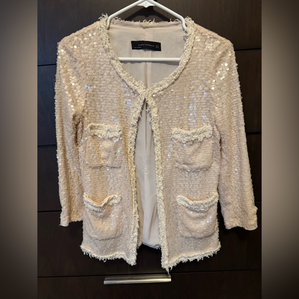 Zara 2000’s Style Sequin Blazer Jacket - Small